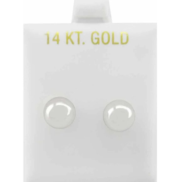 Ball 8 mm Stud Earrings 14k Solid White Gold